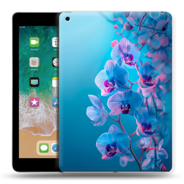 Силиконовый чехол на Ipad (2018) с принтом голубые орхидеи Силиконовый чехол на Ipad (2018) с принтом голубые орхидеи