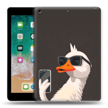 Силиконовый чехол на Ipad (2018) с принтом утка в очках Силиконовый чехол на Ipad (2018) с принтом утка в очках