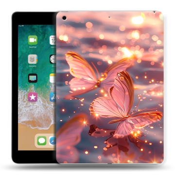 Силиконовый чехол на Ipad (2018) с принтом бабочки розовые