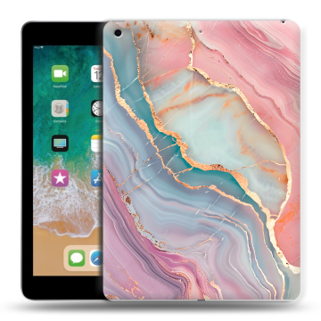Силиконовый чехол на Ipad (2018) с принтом розовый мрамор