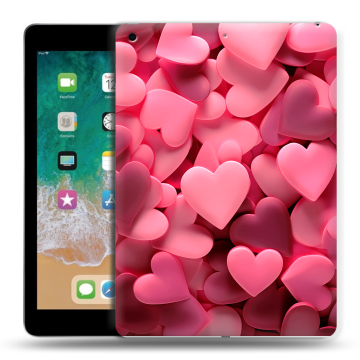 Силиконовый чехол на Ipad (2018) с принтом розовые сердечки Силиконовый чехол на Ipad (2018) с принтом розовые сердечки