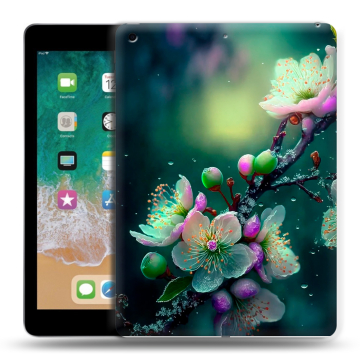 Силиконовый чехол на Ipad (2018) с принтом Цветы и мрамор