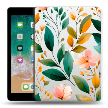 Силиконовый чехол на Ipad (2018) с принтом Цветы паттерн