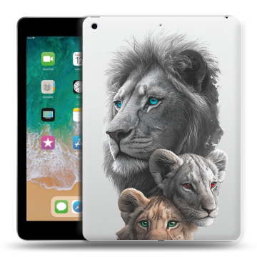Силиконовый чехол на Ipad (2018) с принтом Львы