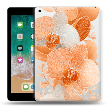 Силиконовый чехол на Ipad (2018) с принтом Бежевые цветы