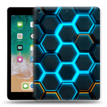 Силиконовый чехол на Ipad (2018) с принтом Неоновые соты