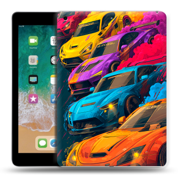 Силиконовый чехол на Ipad (2018) с принтом Тачки