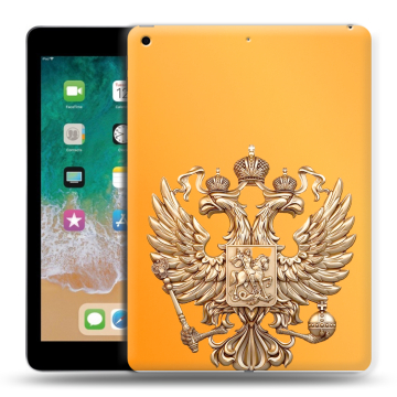 Силиконовый чехол на Ipad (2018) с принтом Герб Флаг России