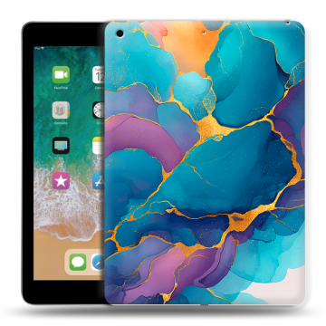 Силиконовый чехол на Ipad (2018) с принтом Мрамор блестки