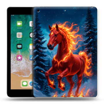 Силиконовый чехол на Ipad (2018) с принтом Новый год коня