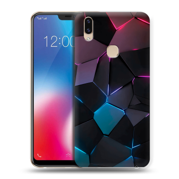 Силиконовый чехол на Vivo V9 с принтом Геометрия неона