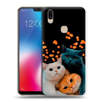Силиконовый чехол на Vivo V9 с принтом Кошки Силиконовый чехол на Vivo V9 с принтом Кошки
