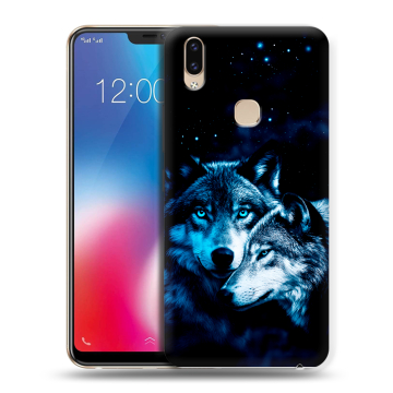 Силиконовый чехол на Vivo V9 с принтом Волки Силиконовый чехол на Vivo V9 с принтом Волки