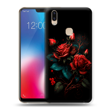 Силиконовый чехол на Vivo V9 с принтом Розы красные