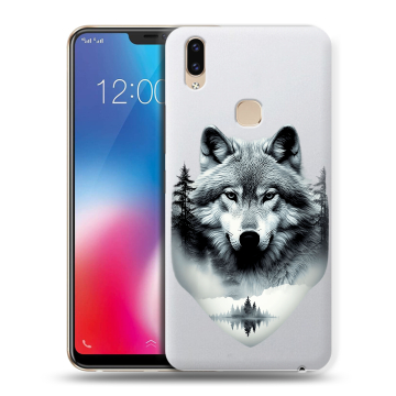 Силиконовый чехол на Vivo V9 с принтом Волк в лесу