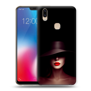 Силиконовый чехол на Vivo V9 с принтом Девушка в шляпе