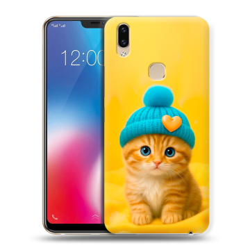 Силиконовый чехол на Vivo V9 с принтом Котенок в шапке Силиконовый чехол на Vivo V9 с принтом Котенок в шапке