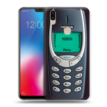 Силиконовый чехол на Vivo V9 с принтом Старый телефон Силиконовый чехол на Vivo V9 с принтом Старый телефон