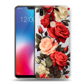 Силиконовый чехол на Vivo V9 с принтом Розы