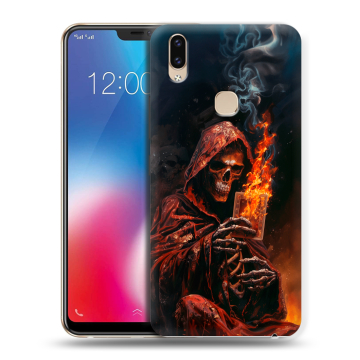 Силиконовый чехол на Vivo V9 с принтом Скелет и карты