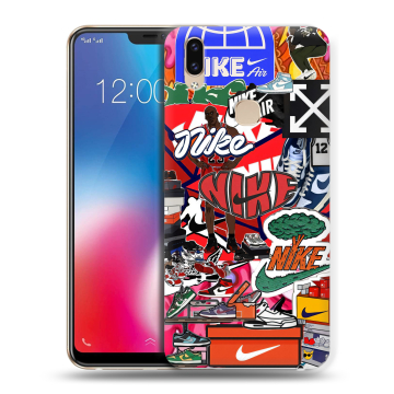 Силиконовый чехол на Vivo V9 с принтом Найк Nike яркий