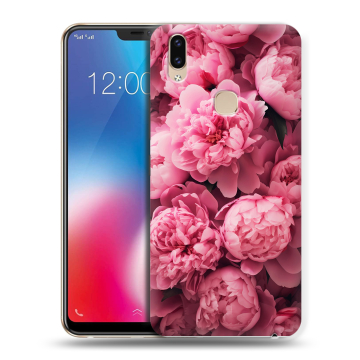 Силиконовый чехол на Vivo V9 с принтом цветы пионы