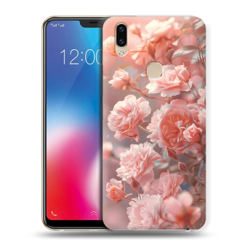 Силиконовый чехол на Vivo V9 с принтом Розовые розы