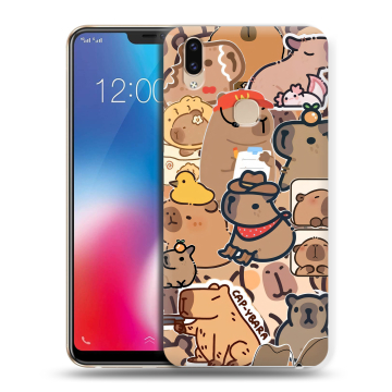Силиконовый чехол на Vivo V9 с принтом капибара Силиконовый чехол на Vivo V9 с принтом капибара