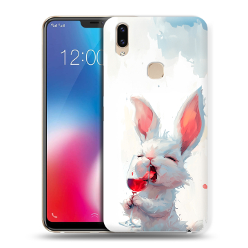 Силиконовый чехол на Vivo V9 с принтом кролик зайчик