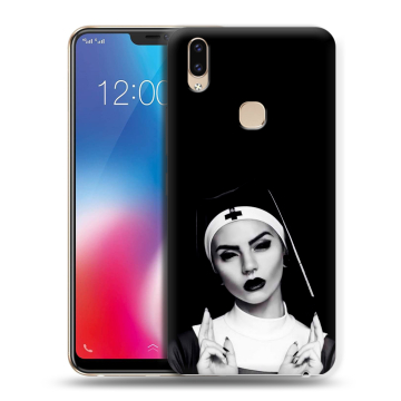 Силиконовый чехол на Vivo V9 с принтом монашка
