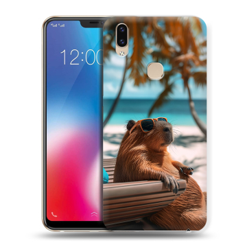 Силиконовый чехол на Vivo V9 с принтом Капибара Силиконовый чехол на Vivo V9 с принтом Капибара