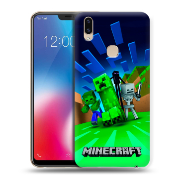 Силиконовый чехол на Vivo V9 с принтом Майнкрафт Силиконовый чехол на Vivo V9 с принтом Майнкрафт