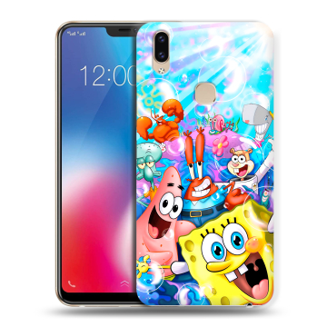 Силиконовый чехол на Vivo V9 с принтом спанчбоб спанч боб