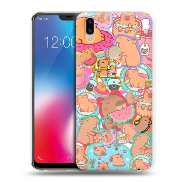 Силиконовый чехол на Vivo V9 с принтом капибары