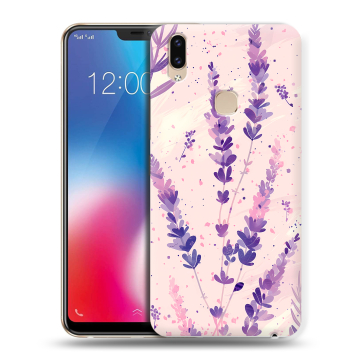 Силиконовый чехол на Vivo V9 с принтом цветы лаванда Силиконовый чехол на Vivo V9 с принтом цветы лаванда