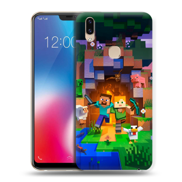 Силиконовый чехол на Vivo V9 с принтом Майнкрафт Minecraft Силиконовый чехол на Vivo V9 с принтом Майнкрафт Minecraft