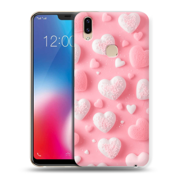 Силиконовый чехол на Vivo V9 с принтом Сердечки