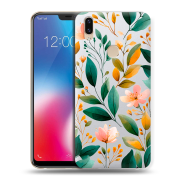 Силиконовый чехол на Vivo V9 с принтом Цветы паттерн