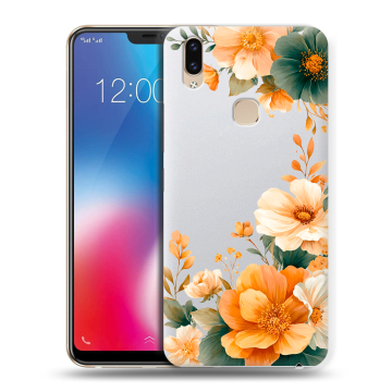 Силиконовый чехол на Vivo V9 с принтом Цветы принт