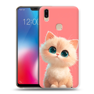 Силиконовый чехол на Vivo V9 с принтом Розовый котенок