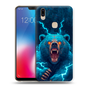 Силиконовый чехол на Vivo V9 с принтом Медведь