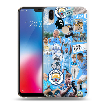Силиконовый чехол на Vivo V9 с принтом Man City Манчестер Сити
