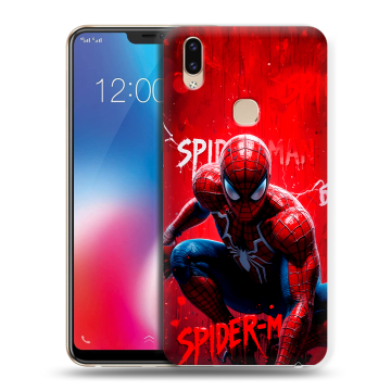 Силиконовый чехол на Vivo V9 с принтом Spiderman Человек паук Силиконовый чехол на Vivo V9 с принтом Spiderman Человек паук