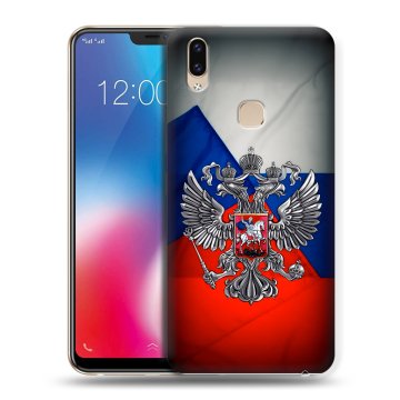 Силиконовый чехол на Vivo V9 с принтом Флаг России