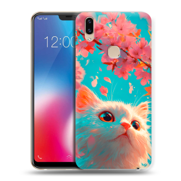 Силиконовый чехол на Vivo V9 с принтом Красивый кот