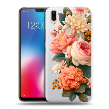 Силиконовый чехол на Vivo V9 с принтом цветы