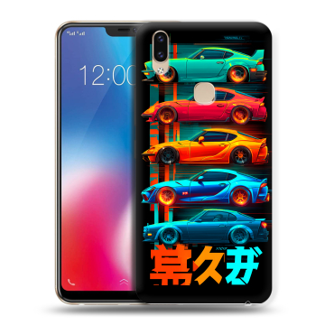 Силиконовый чехол на Vivo V9 с принтом машины тачки