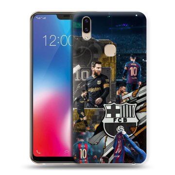 Силиконовый чехол на Vivo V9 с принтом Messi Barcelona