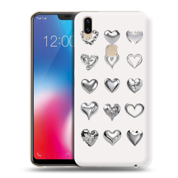Силиконовый чехол на Vivo V9 с принтом Y2K сердечки