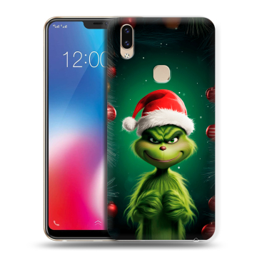 Силиконовый чехол на Vivo V9 с принтом Гринч Новый год Рождество